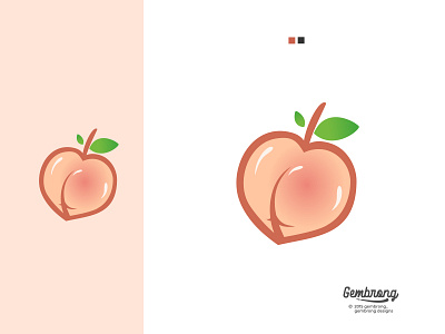 booty peach logo animation app branding design flat icon illustration logo minimal vector