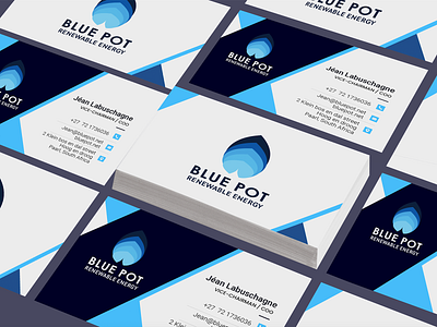 Blue Pot Renewable Energy Business Card brand identity design branding design graphic design logo