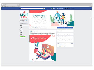 Legit law Facebook brand identity design branding design illustration logo social media banner socialmedia