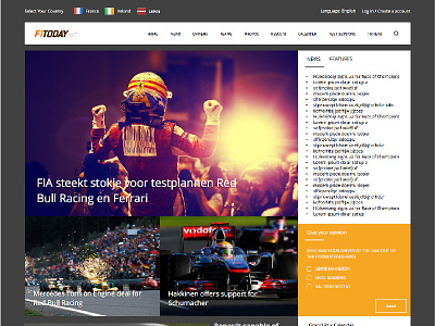 F1Today.net f1 formula 1 gui interface racing ui ui design user experience user interface ux website design