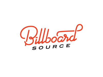Billboard Source (hand lettered) 50s 60s ad billboard black classic hand lettered lettering red retro script typography