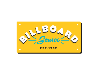 Billboard Source 50s 60s ad billboard classic retro sign typography yellow