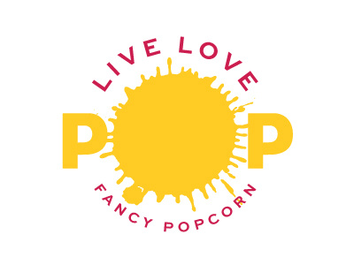 Pop Corn Concept bright happy identity logo paint splatter pop corn typography