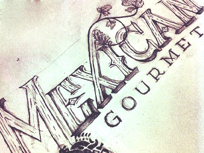 more sketchin' 3d food gourmet illustration mexican mexico salsa sketch typography wood