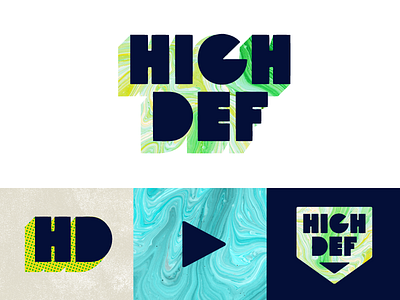 High Def 2 branding identity lettering logo music texture typography