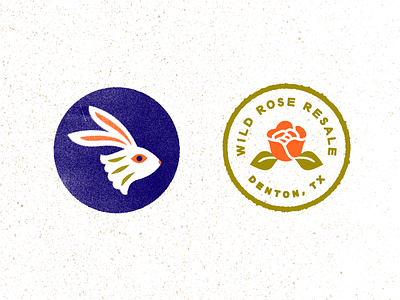 Badge + Icon - Wild Rose branding illustration logo texture typography