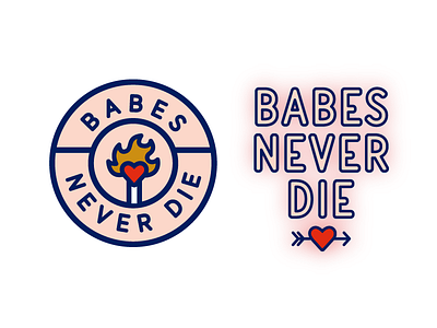 Babes Never Die fun girly icons identity illustration logo punk typography
