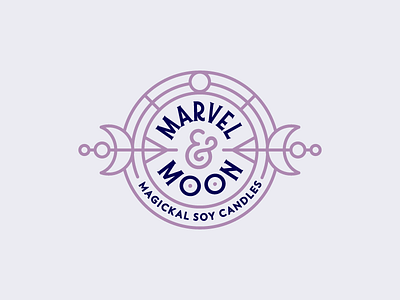Marvel & Moon candles identity linework logo typography witchy