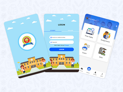 Student School App graphic design mobile app online school school app student app uiux
