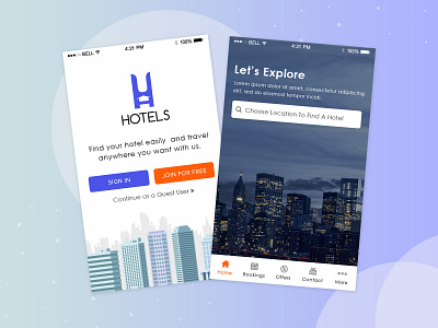 Hotel Booking App customer app graphic design hotel booking mobile app online booking uiux