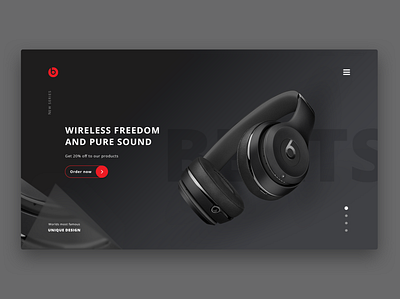 Beats headphones concept design illustration minimal typography ui vector web website