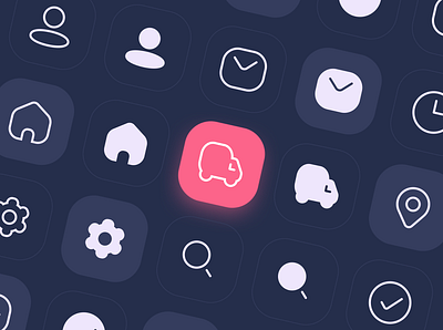 Icon pack for the logistics app design icon set icons icons pack mobile app mobile app design ui vector