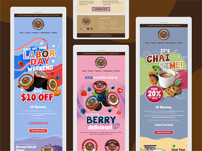Crazy Cups Email Campaign Designs