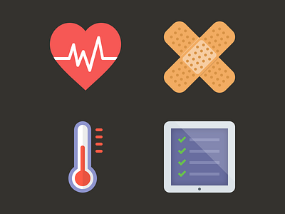 Health flat icons