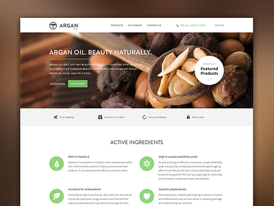 Homepage store argan beauty e commerce ecommerce homepage landing oil products quick view shop store theme