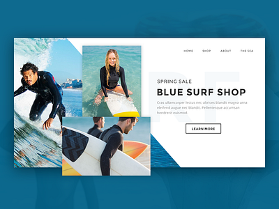 Surf Shop concept homepage landing landing page sea shop surf surfboard wave waves website wetsuit