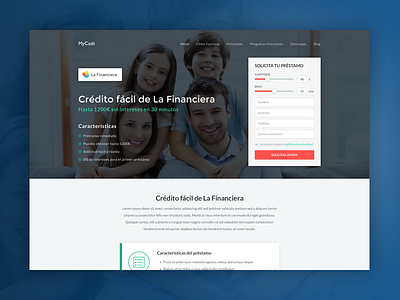 Financial company landing page