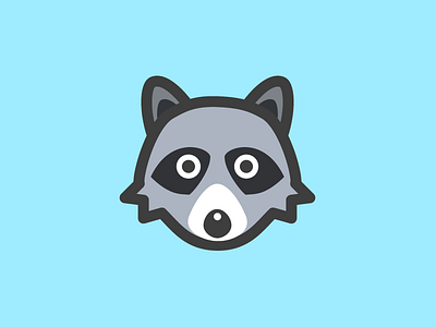 Raccoon animal blue face flat icon illustration logo mark raccoon racoon trash panda vector