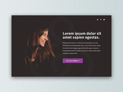 Story page concept creative dark landing landing page story survey typography website woman women