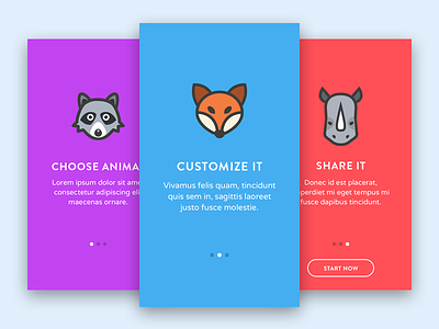 Onboarding screens