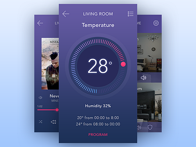 Smart Home Thermostat app application degrees home iphone knob mobile smart smart home temperature thermostat wheel