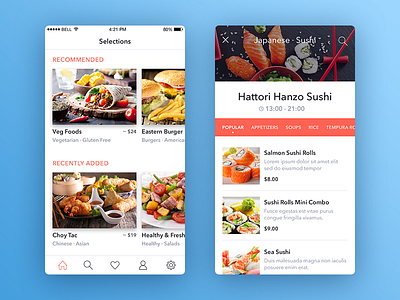 List of restaurants app ios iphone list menu mobile navigation price restaurant restaurants slider toolbar