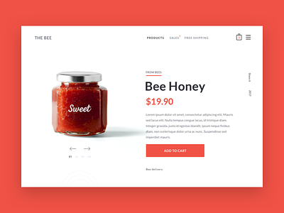 Honey product page bottle cart e-commerce ecommerce honey product page shop shopify simple store ui