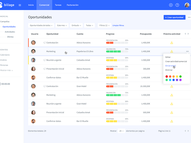 List of commercial opportunities by Ricardo Salazar on Dribbble