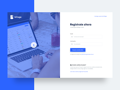 Register page blue email faq form login password register sign in sign up ui ux video