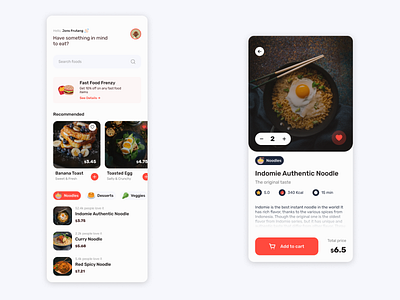 Nedha - Food App 🍜 app design eat food mobile restaurant ui ux