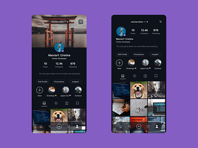 Instagram Clone 📷 app clone dark ui design instagram mobile redesign ui ux