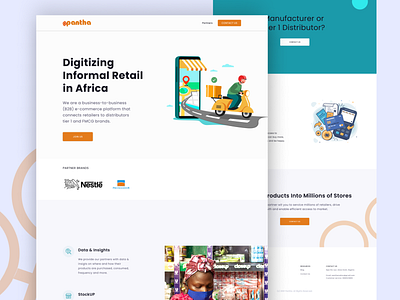 Pantha Landing Page design flat illustration ui vector web website