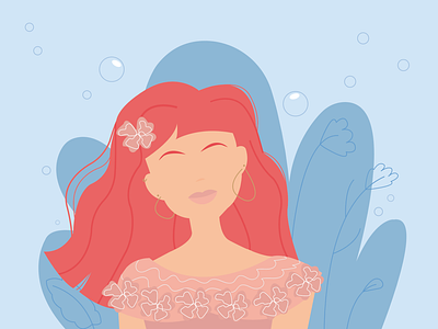 Under the sea bubbles drawing dribble illustration illustrator mermaid plants sea shot sketch water