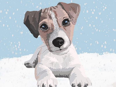 Dog lover cute dog drawing dribble eyes illustration illustrator lover pet procreate sketch snow