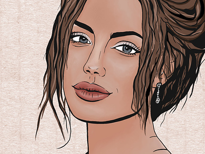 Angelina Jolie design drawing dribble illustration illustrator portrait procreate sketch