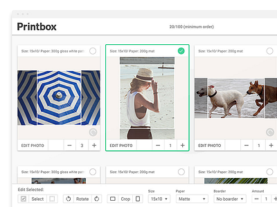 Printbox editor material photo copies responsive ui web app