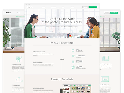 Printbox landing page printbox rwd ui web app web design