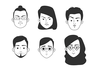 faces emotion face faces fellow folk friends human icons illustration illustrator individual individuality man men outer world people person personality woman women