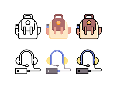 flat icons backpack bag flat flaticons headphones icon icons illustration illustrator
