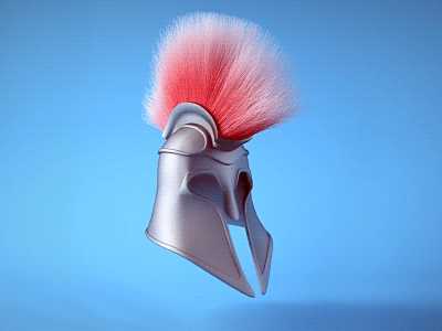 Happy Helmet animation c4d cinema4d dynamics fur hair helmet metal mograph simulation test