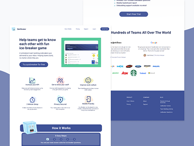 Quizbreaker landing page figma game landing page onboarding playful teambuilding uidesign uxdesign uxui uxuidesign web website