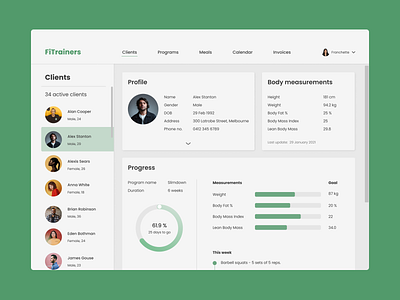 Fitness dashboard