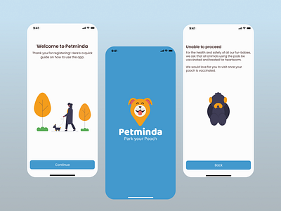 Petminda - Onboarding screens