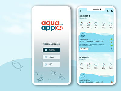 An App for Aqua Farmers - UX UI Design & Development aqua branding business design divami forecast illustrations logo mobile app mobileapp monitor ui user experience userinterface ux