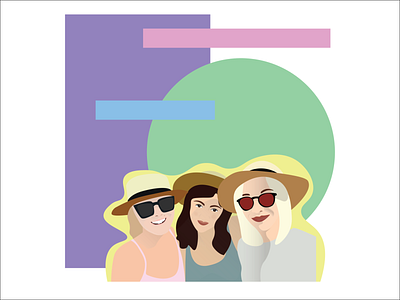 Happy three friends design flat illustration vector