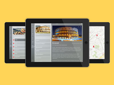 Italy travel app app design flat interface ios ipad italy mobile travel ui ux web