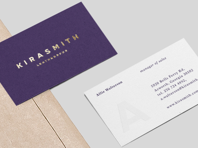 Kira Smith business card apparel business card clothing custom font design font fur leather lettering logo typeface typography
