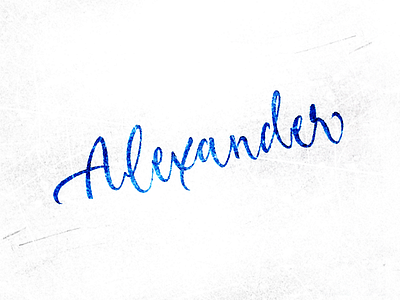 Alexander alexander calligraphy design hand lettering logo name pen practic sketch