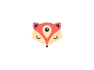 Follow foxy #2 animal design face followfoxy fox illustration logo mark negative space pin third eye unused