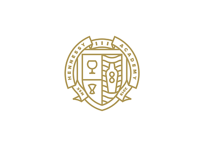 H*** academy branding cocktail cognac crest design heraldry icon illustration logo mark